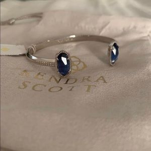 NWT Kendra Scott blue stone silver bangle